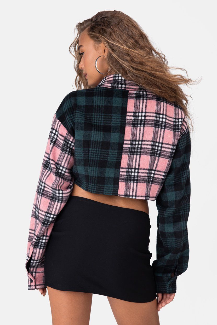 חולצת קרופ סיימון בד פלנל sold by Adika product image thumbnail 4