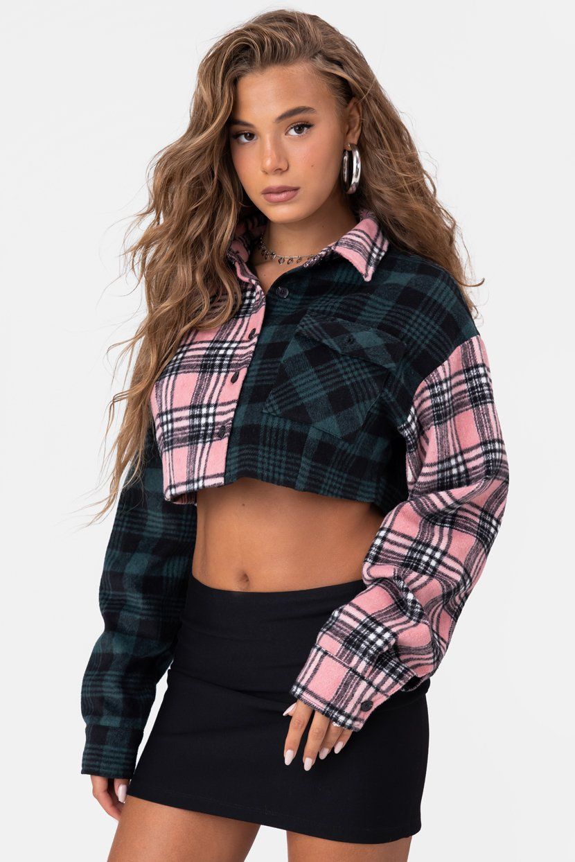 חולצת קרופ סיימון בד פלנל sold by Adika product image thumbnail 2