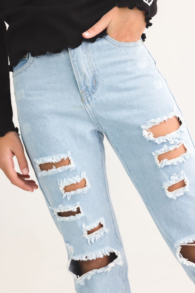 מכנסי ג'ינס מישל בשילוב קרעים sold by Adika product image thumbnail 2