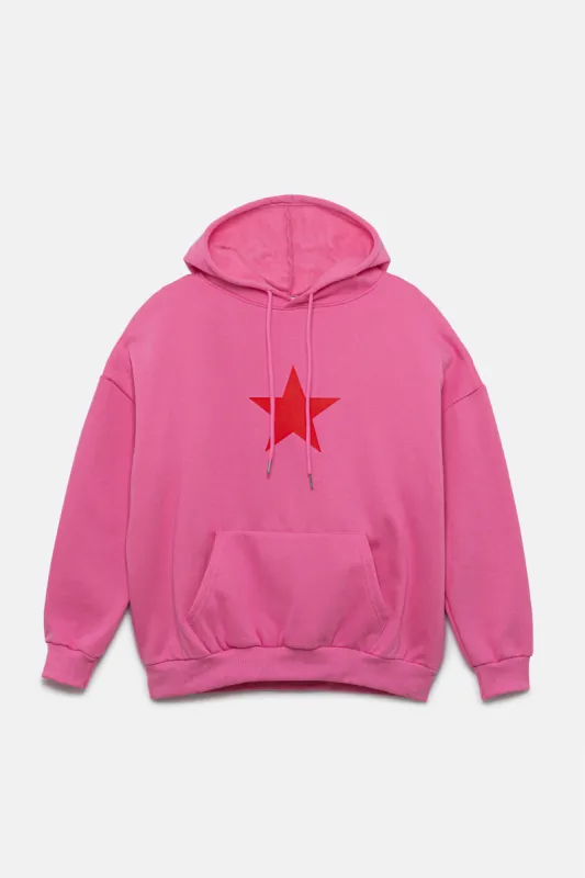סווטשירט קפוצ'ון Star Power אוברסייז sold by Adika