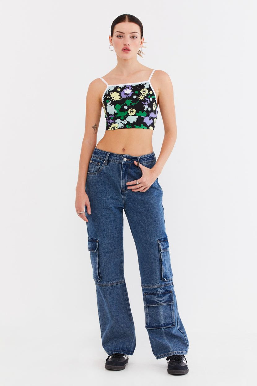 טופ קרופ הדפס פרחוני // adidas sold by Adika product image thumbnail 3