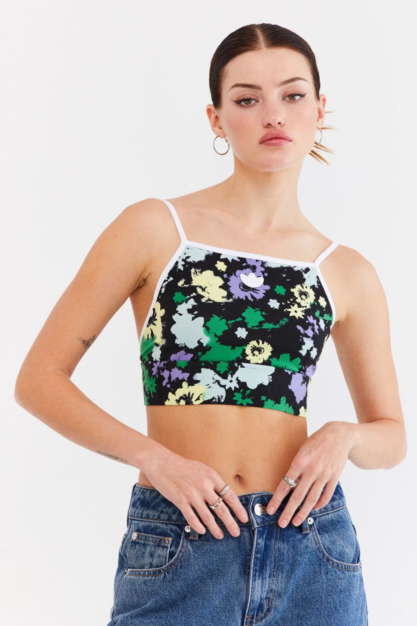 טופ קרופ הדפס פרחוני // adidas sold by Adika