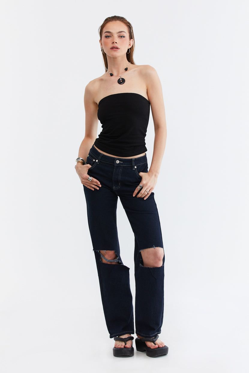 ג'ינס Peace Or Whateva בשילוב קרעים | STRAIGHT sold by Adika