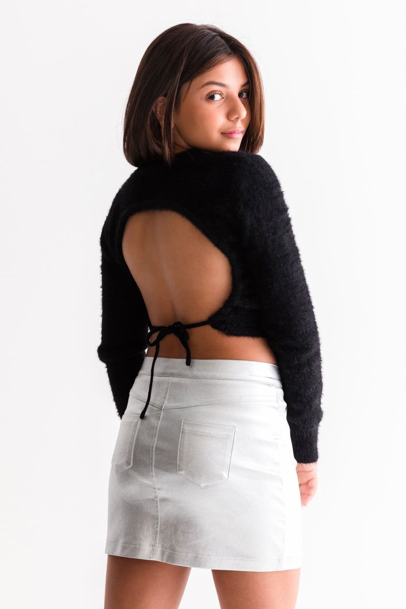 חצאית מיני אשלי גימור מטאלי sold by Adika product image thumbnail 4