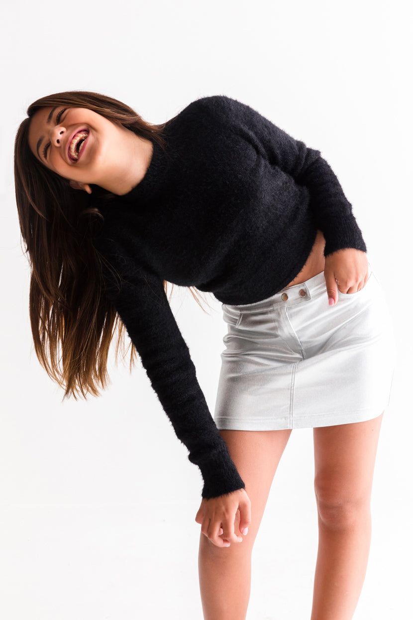 חצאית מיני אשלי גימור מטאלי sold by Adika product image thumbnail 3