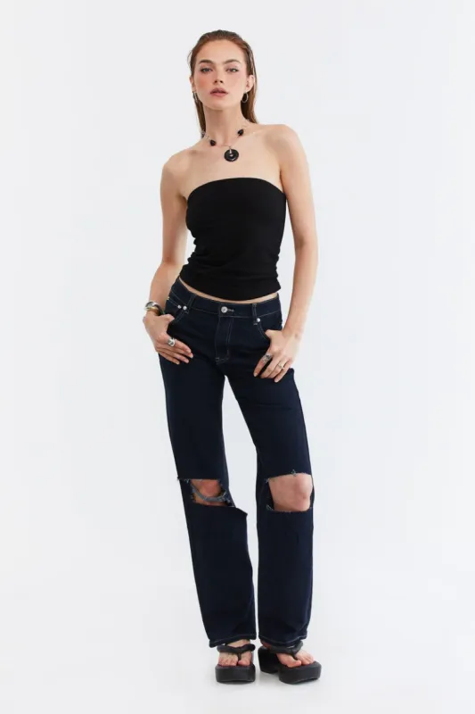 ג'ינס Peace Or Whateva בשילוב קרעים | STRAIGHT sold by Adika
