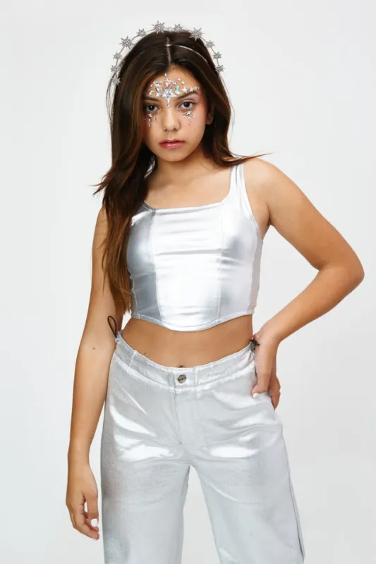 טופ קרופ Space Girl גימור מטאלי sold by Adika