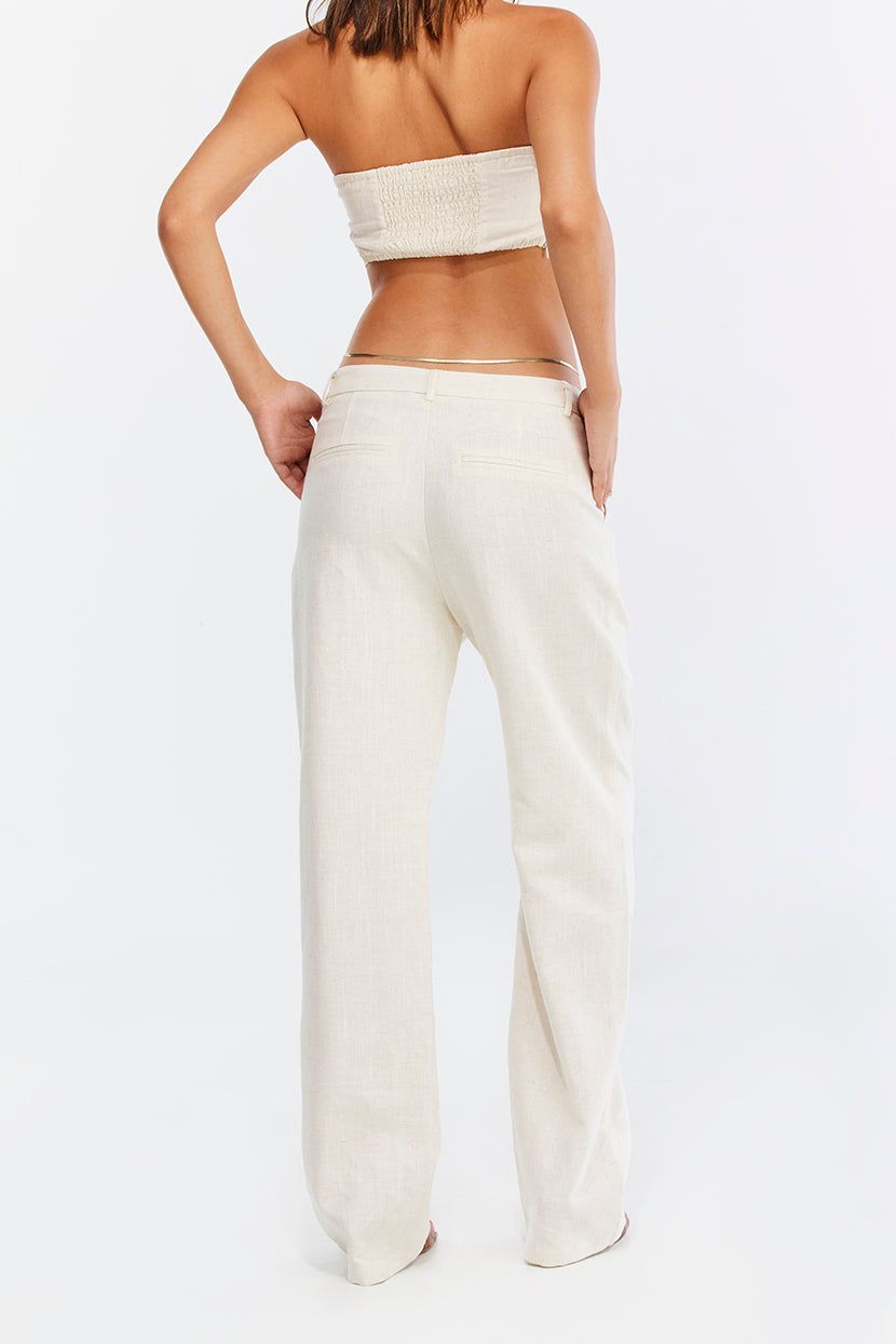 מכנסיים מחויטים Effortless Chic טקסטורת פשתן sold by Adika product image thumbnail 5