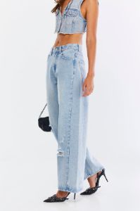 ג׳ינס Who Dis בשילוב קרעים | WIDE sold by Adika