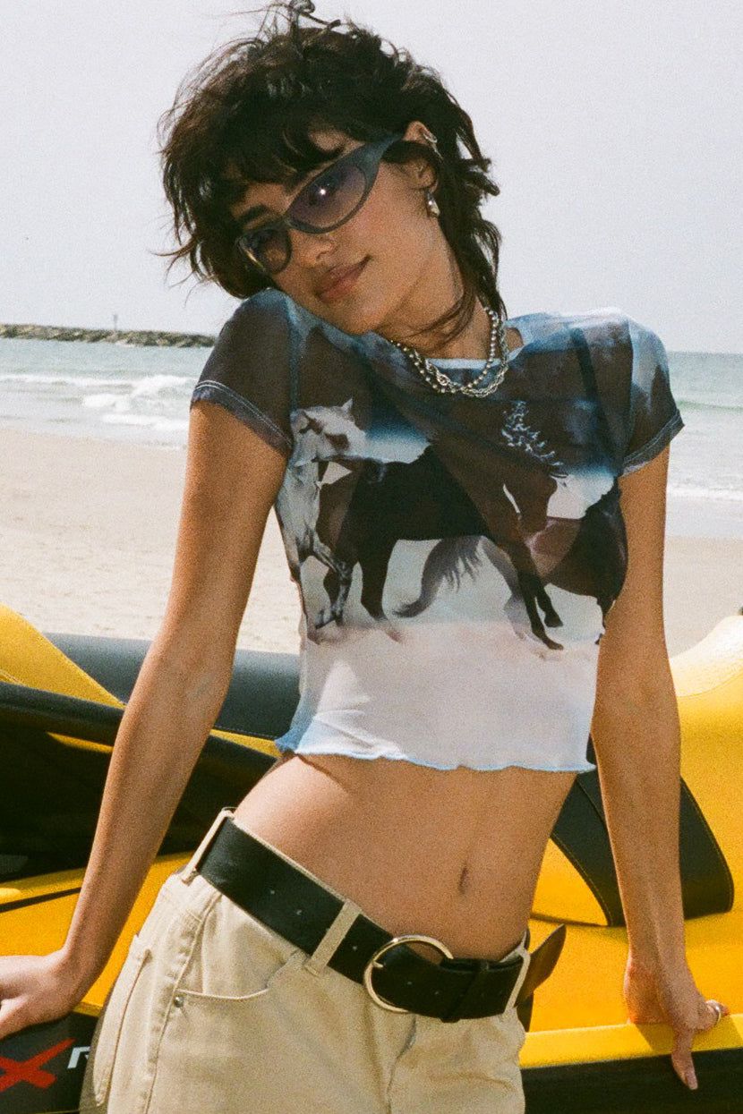 טי-שירט קרופ ראנץ' סיומת גלית sold by Adika product image thumbnail 5