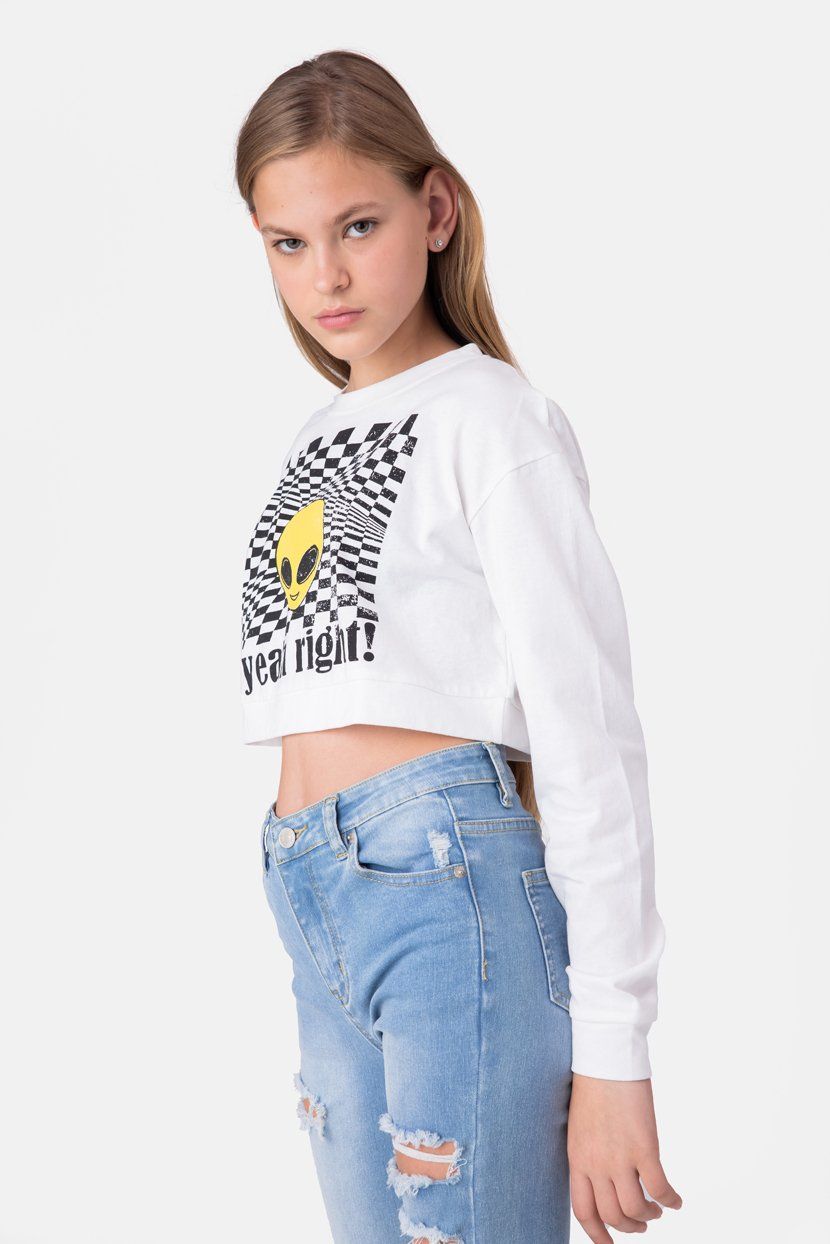 טי-שירט קרופ YEAH RIGHT sold by Adika product image thumbnail 3