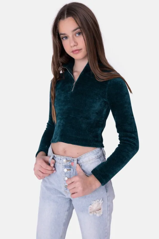 סוודר גולף סרינה בשילוב רוכסן sold by Adika