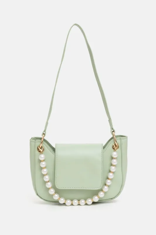 תיק דמוי עור קרוז בשילוב פנינים sold by Adika