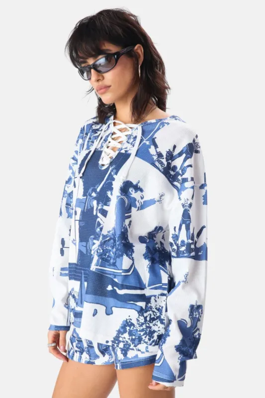 חולצת ביילס טקסטורת וופל sold by Adika