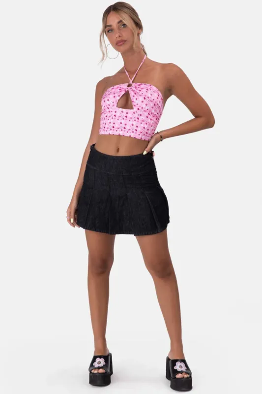 חצאית ג'ינס סלאיינג בשילוב קפלים sold by Adika