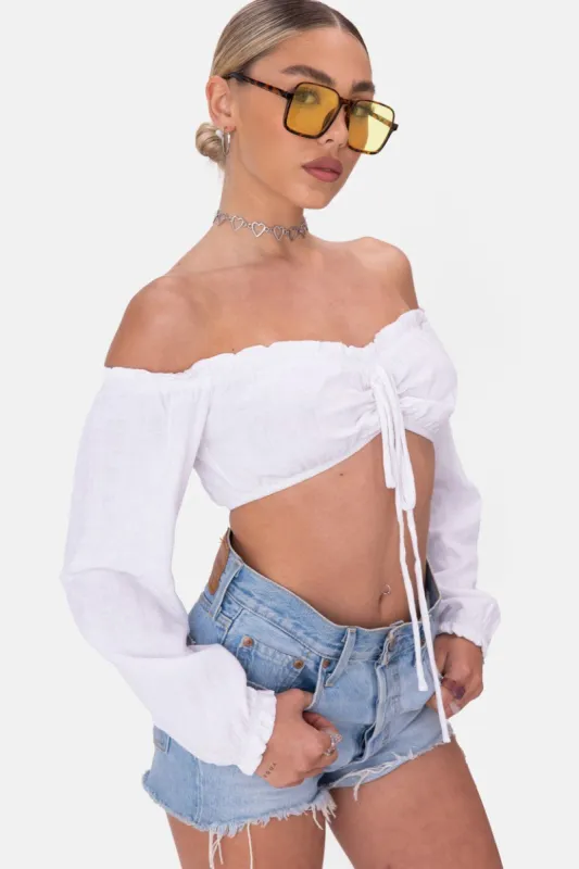 טופ קרופ אוף-שולדרס שרוכי קשירה sold by Adika