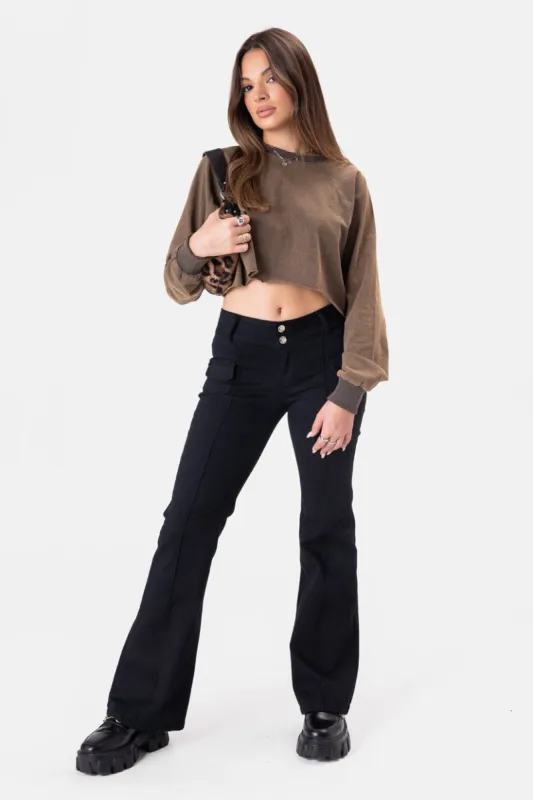 חולצת קרופ ווש סאן סיומת גזורה sold by Adika