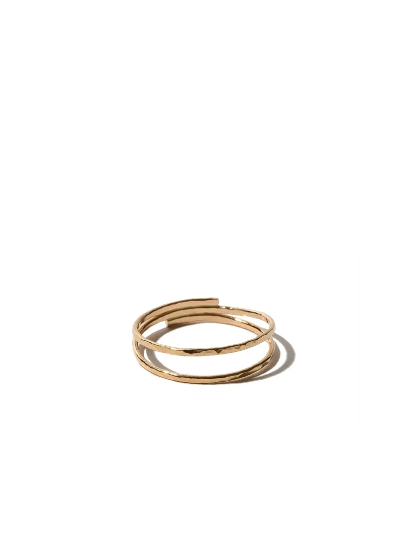 Double Hammered Ring - Gold sold by C'est beau