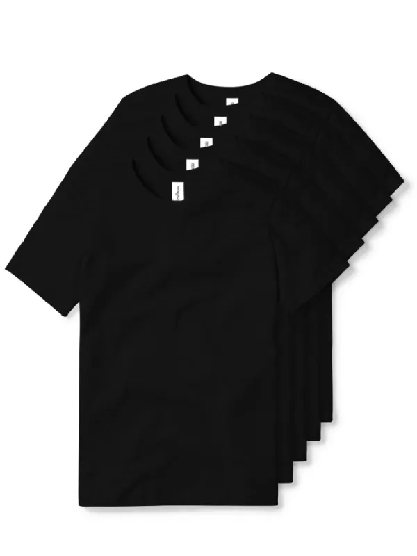 Essential T-Shirt - Black - 5 Pack sold by C'est beau
