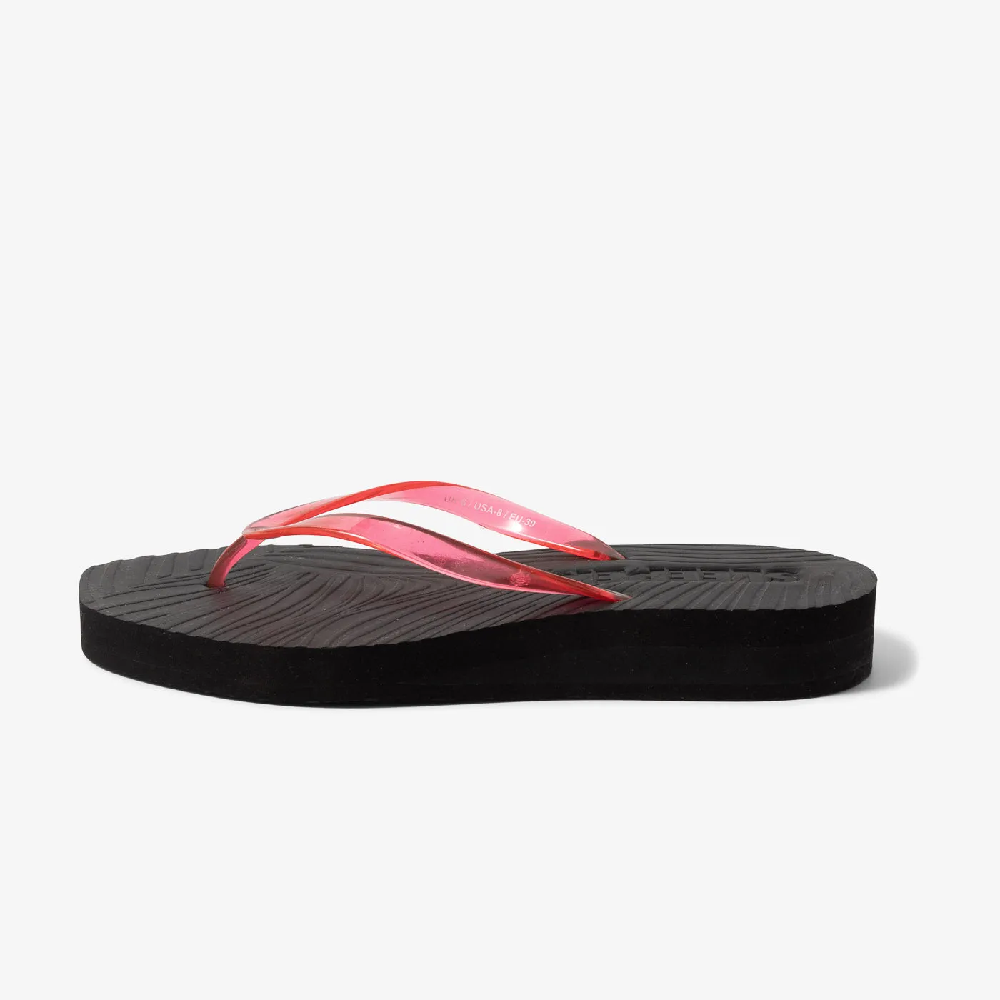 Tapered Platform Black with Transparent Red Strap
sold by Sleepers product image thumbnail 4