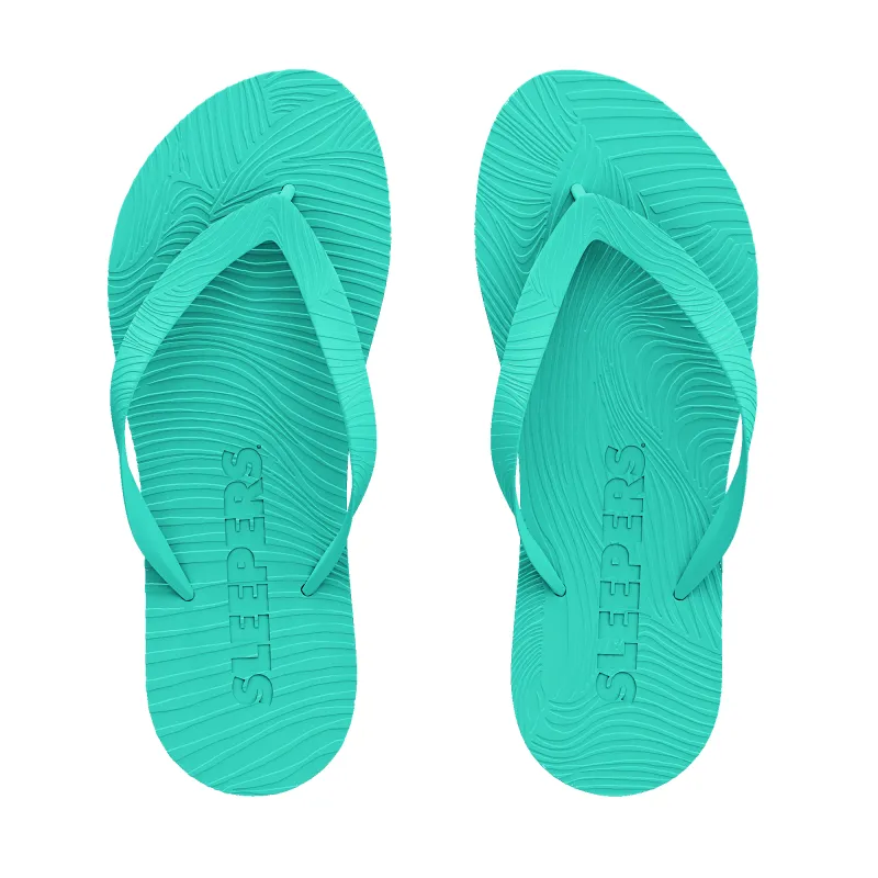 Slim Wide Strap Emerald Green Flip Flop sold by Sleepers