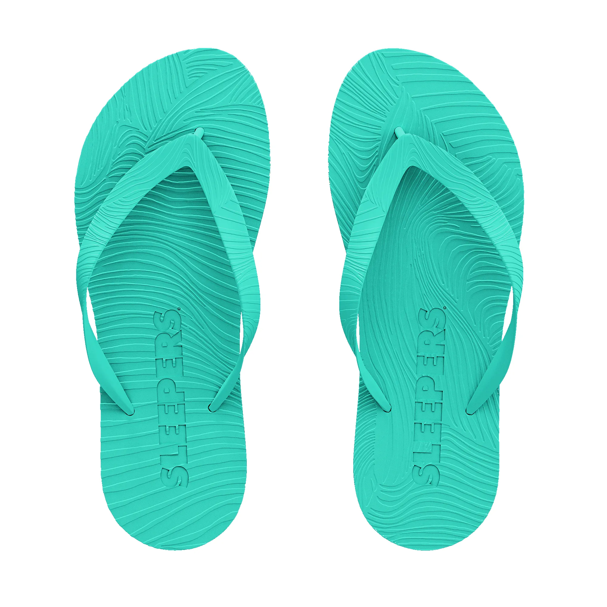Slim Wide Strap Emerald Green Flip Flop sold by Sleepers