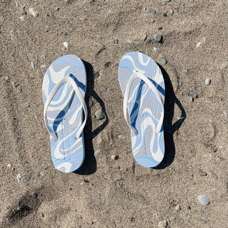 Slim Blue Swirl Flip Flop sold by Sleepers