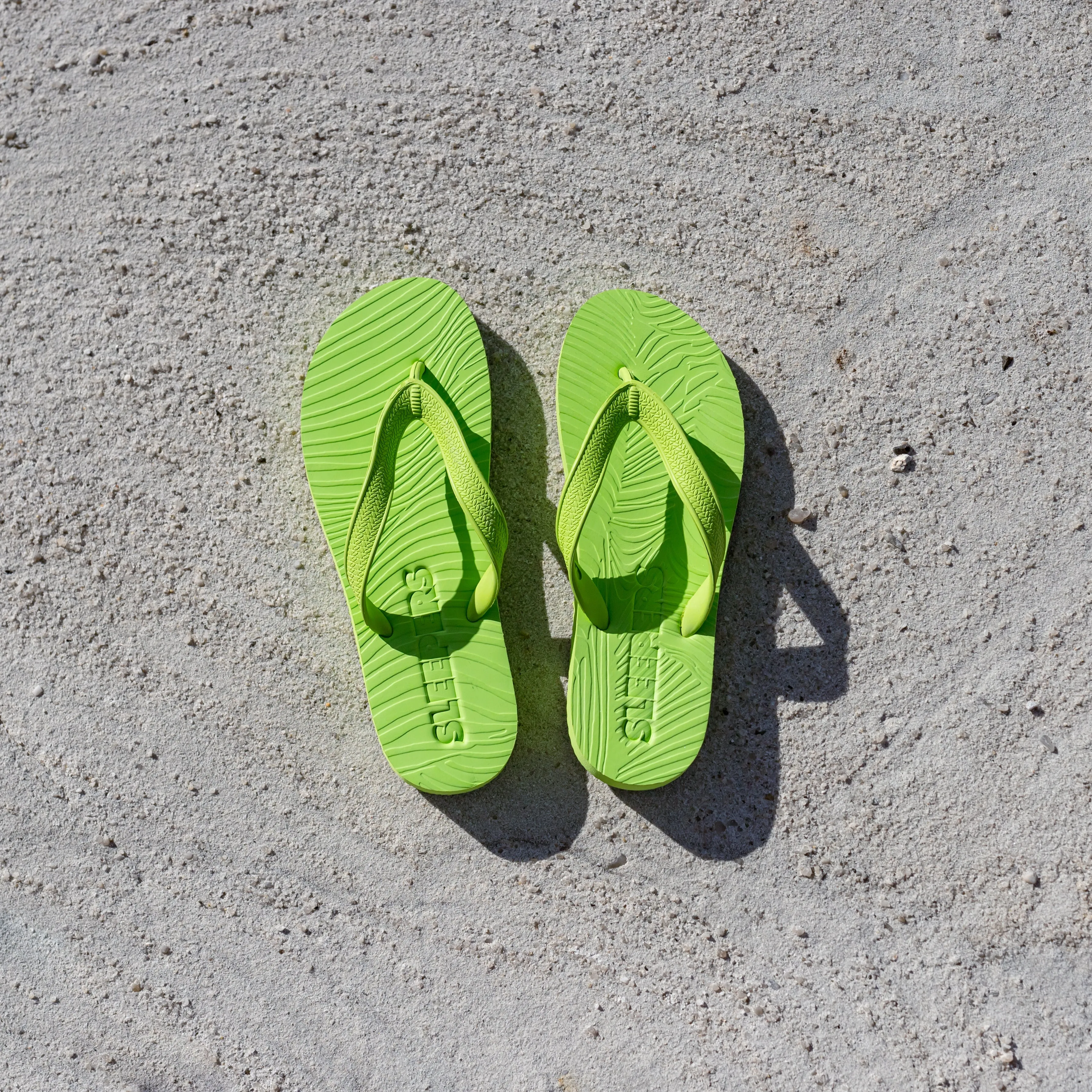 Slim Wide Strap Lime Green Flip Flop sold by Sleepers