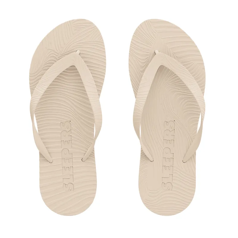 Slim Wide Strap Eggnog Flip Flop sold by Sleepers