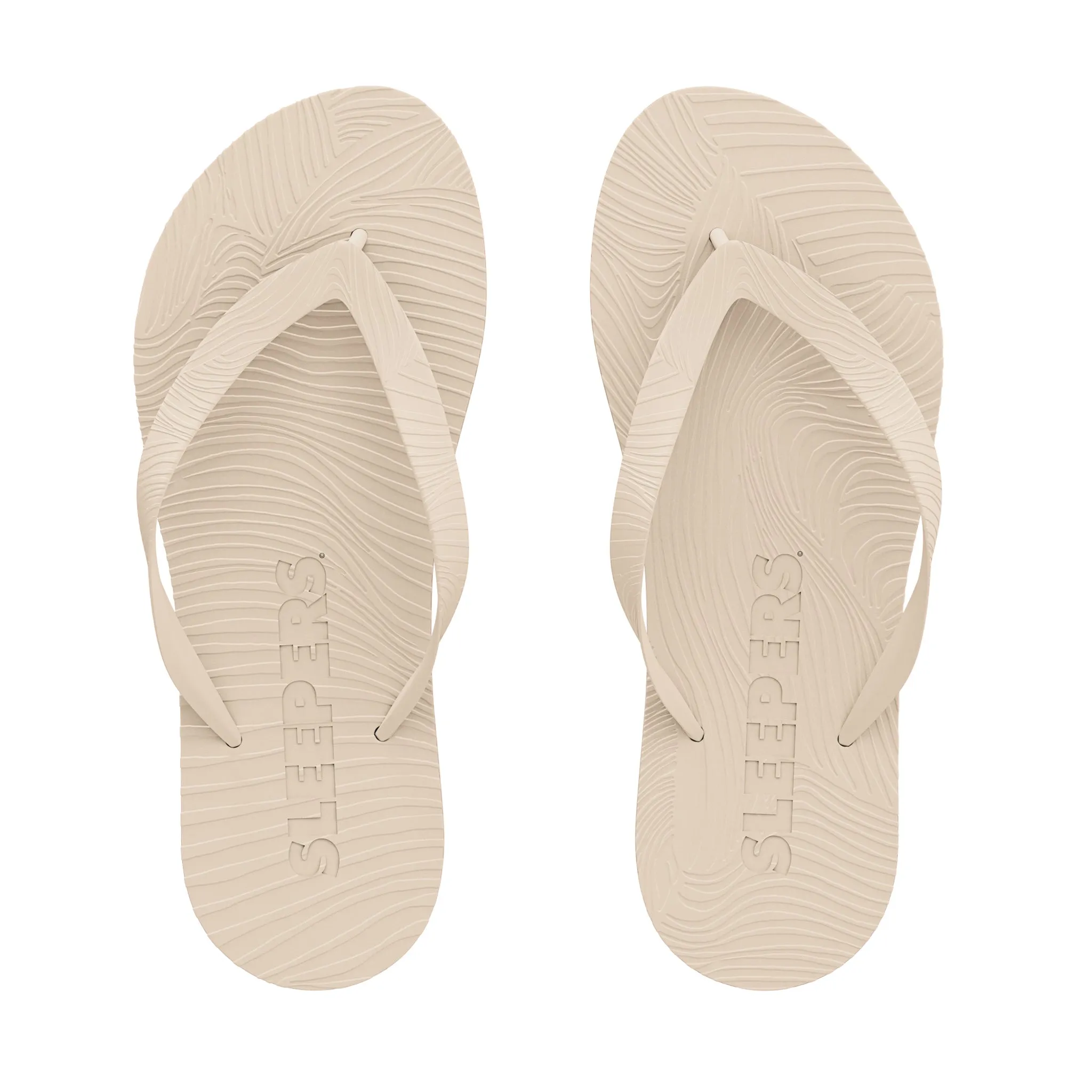 Slim Wide Strap Eggnog Flip Flop sold by Sleepers