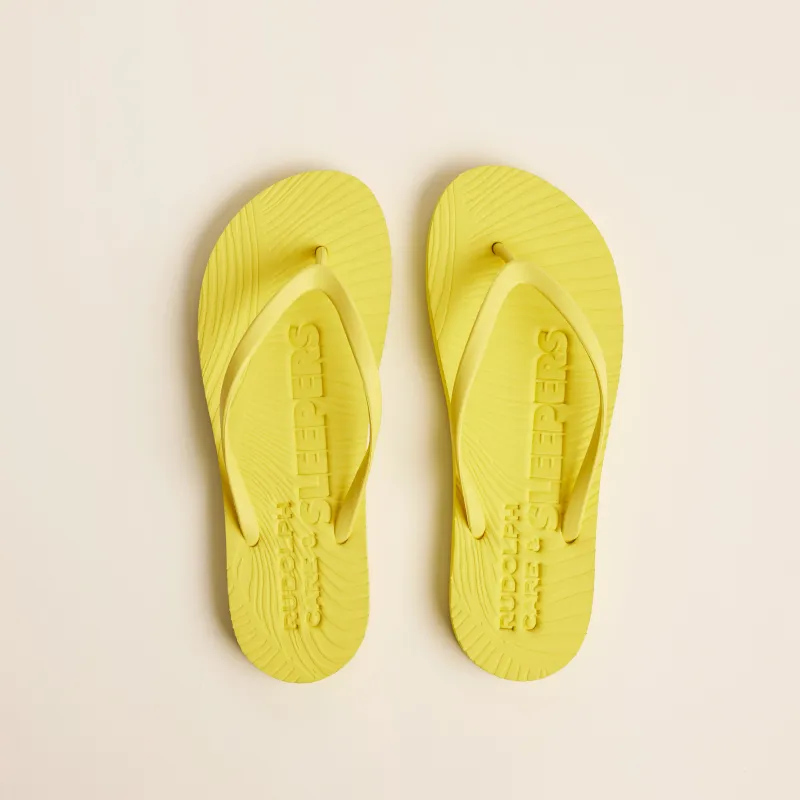 Rudolph Care x Sleepers Yellow Flip Flop sold by Sleepers