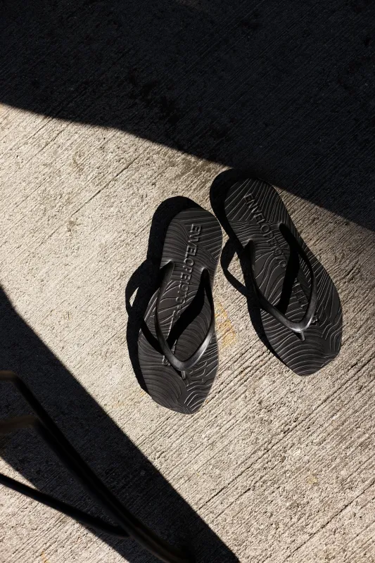 Envelope x Sleepers Black Flip Flop made by Sleepers