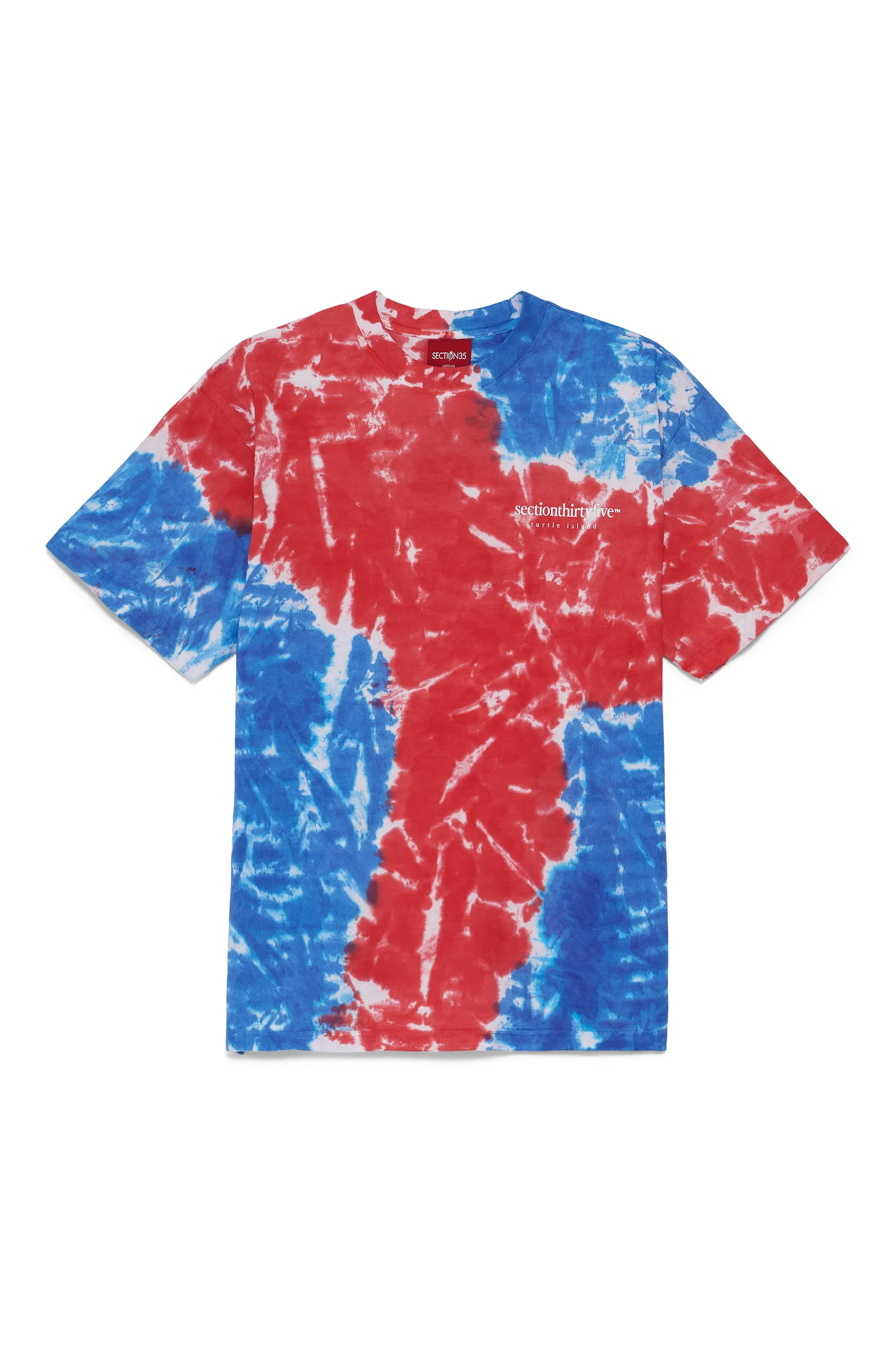 Tie Dye Wordmark Tee - Blue Red sold by SECTION 35
