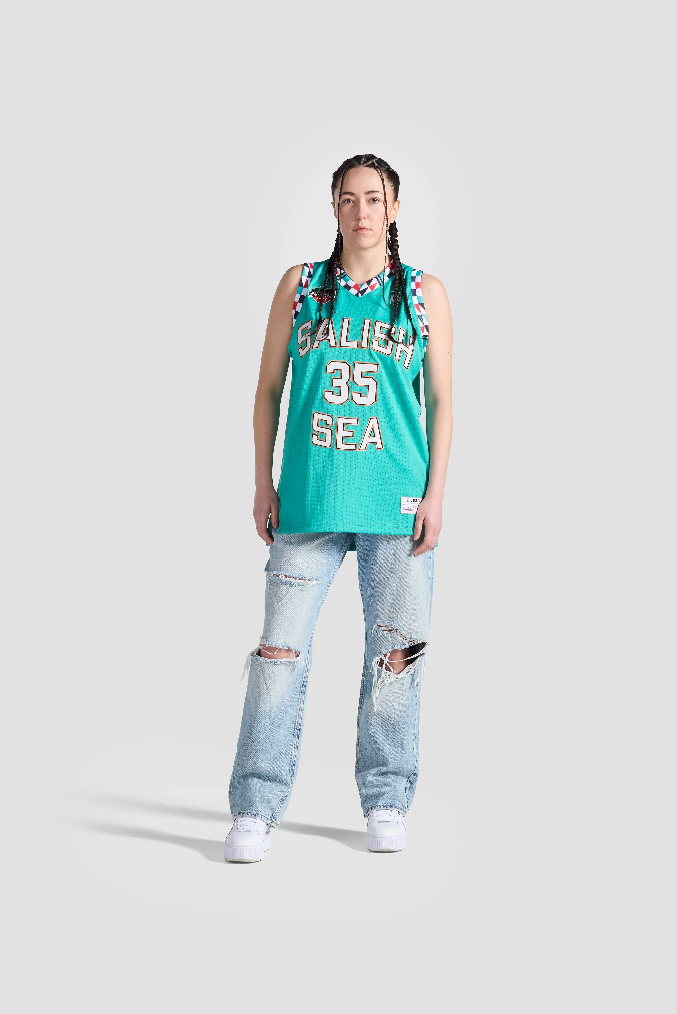 Salish Sea Teal Swingman Jersey by Mitchell & Ness sold by SECTION 35 product image thumbnail 3
