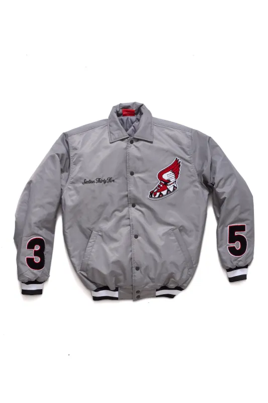 The Future Is Now Varsity Coat - Grey sold by SECTION 35