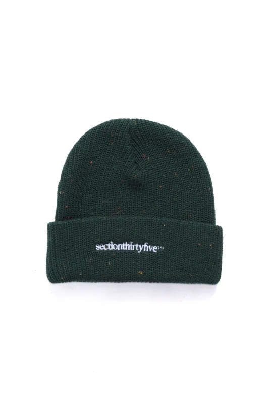 Wordmark OG Speckled Beanie - Dark Olive made by SECTION 35