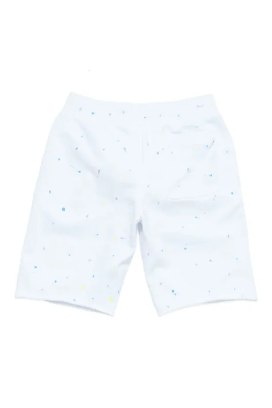 Reverse Weave® - Paint Splatter Short (White) sold by SECTION 35