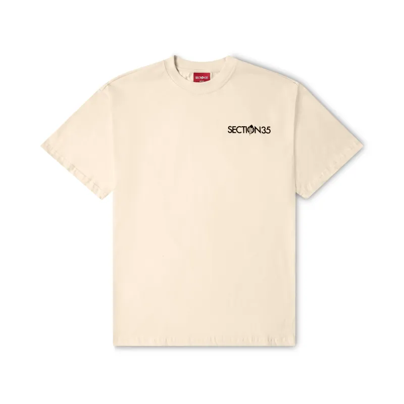 Generations Flocked Tee - Cream sold by SECTION 35
