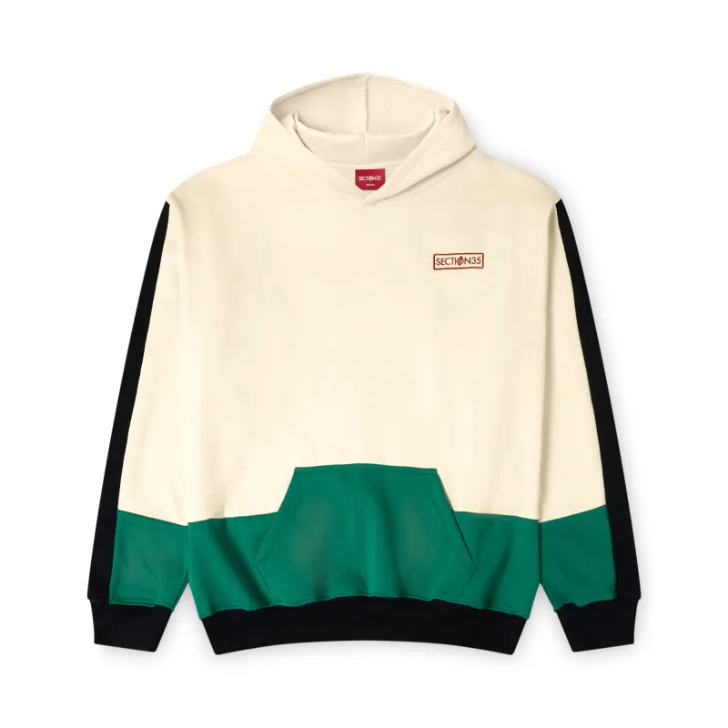 Standard Issue Panel Hoodie - Cream/Green sold by SECTION 35