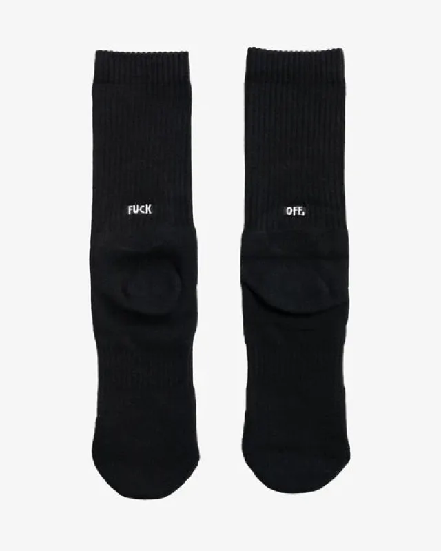 RBW Fuck Off Crew Socks - Black sold by SECTION 35