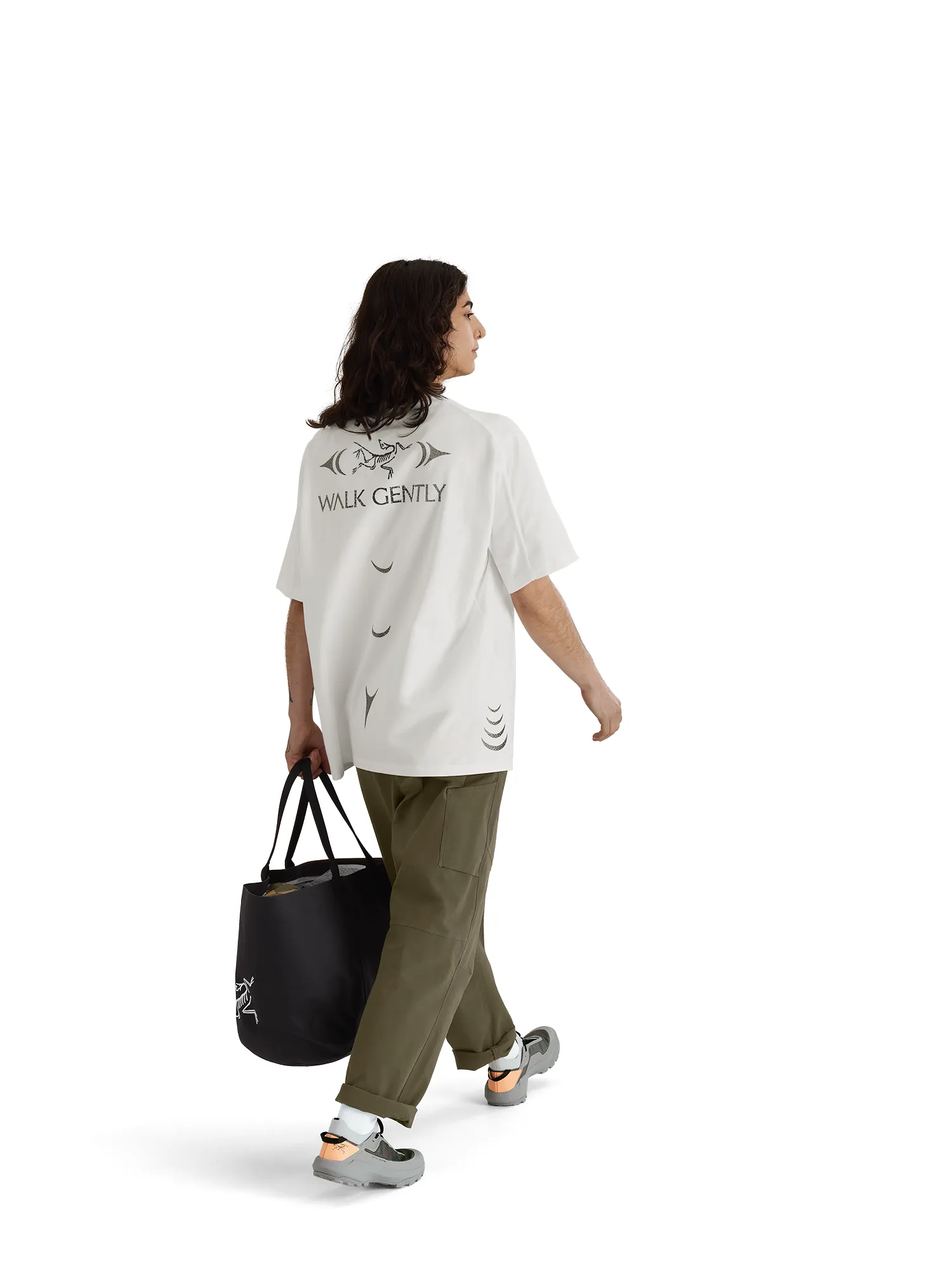 Walk Gently Salmon Skin Tee - White sold by SECTION 35 product image thumbnail 2