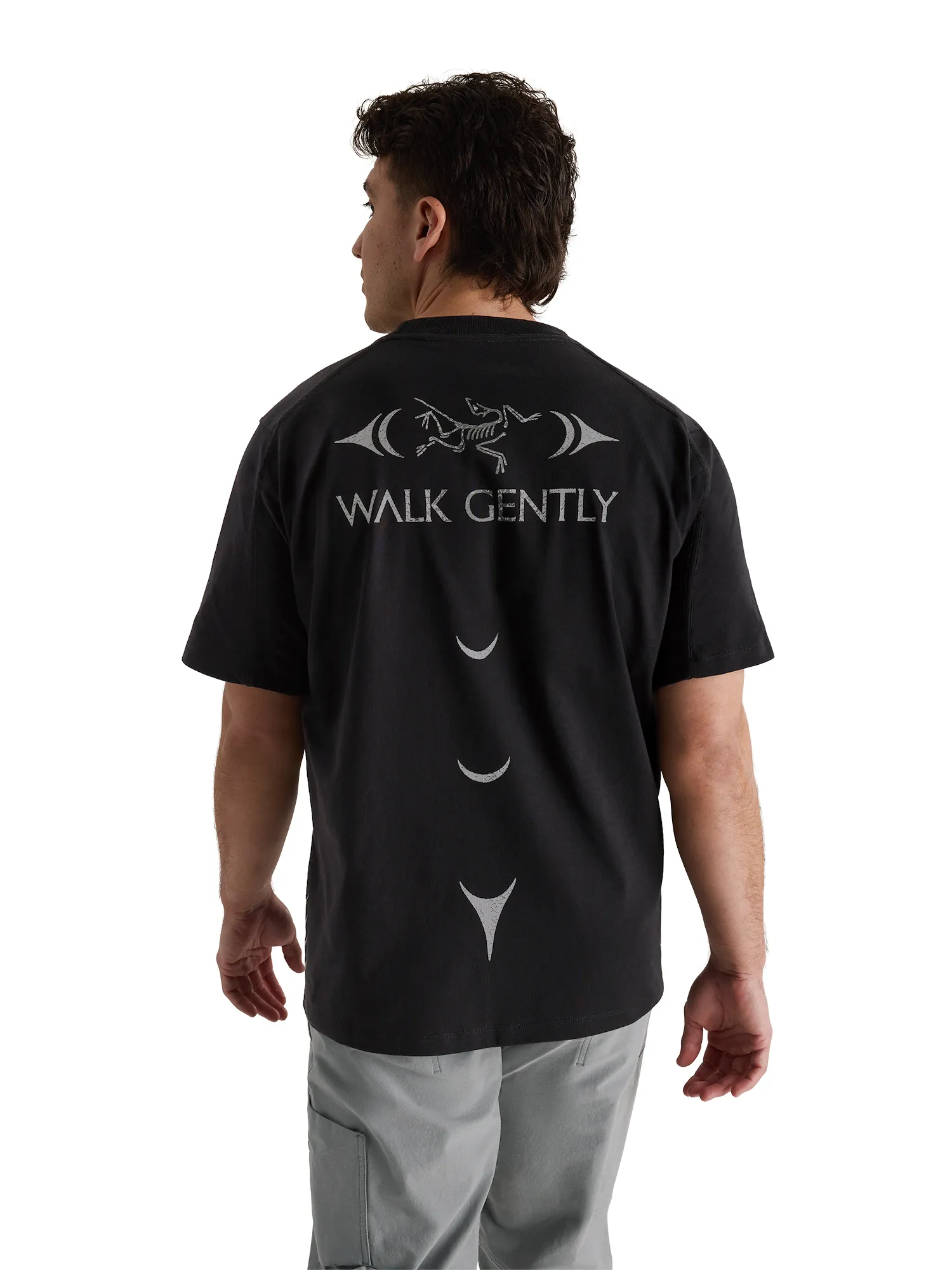 Walk Gently Salmon Skin Tee - Black sold by SECTION 35 product image thumbnail 3