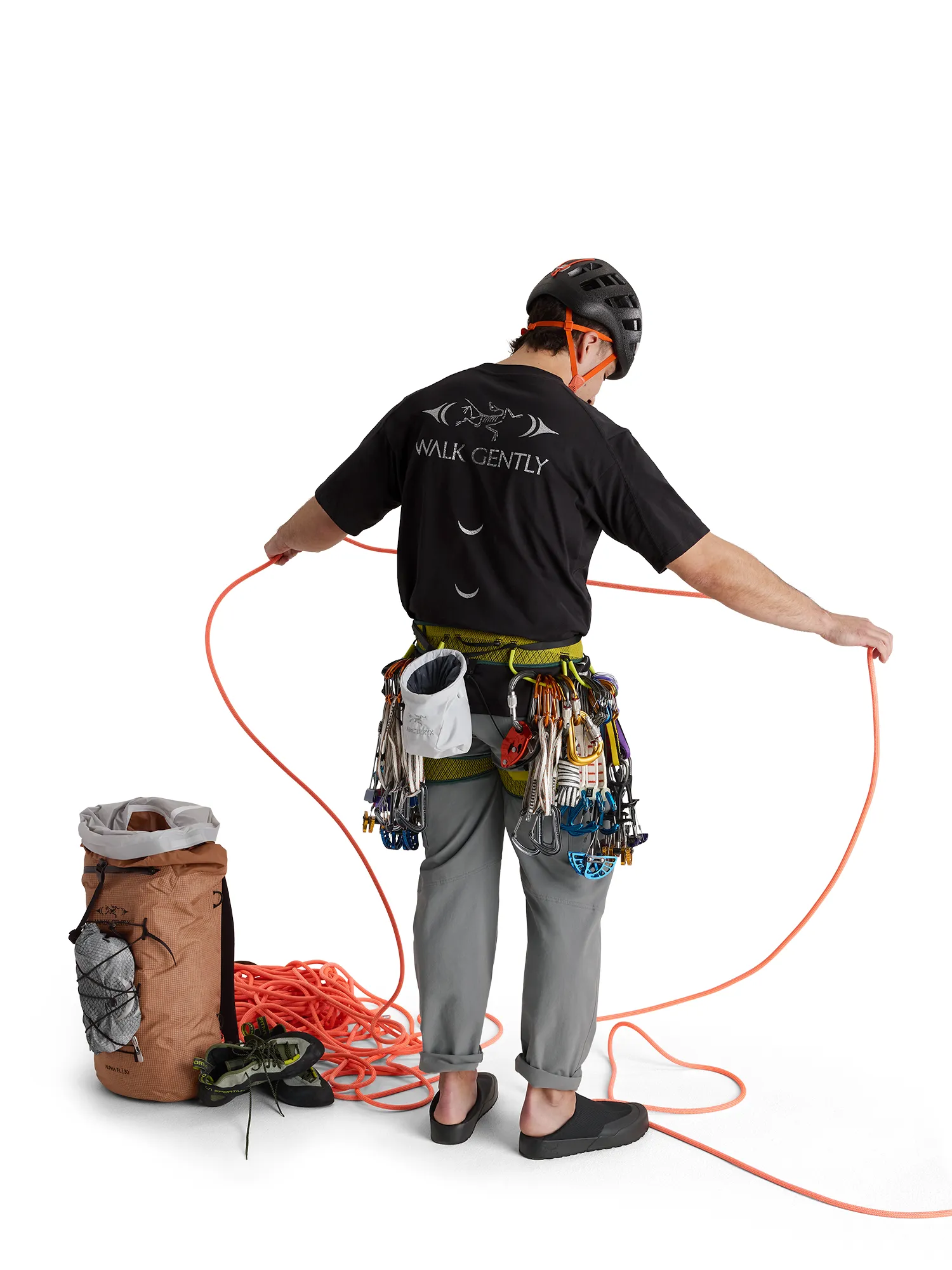 Walk Gently Salmon Skin Tee - Black sold by SECTION 35 product image thumbnail 2