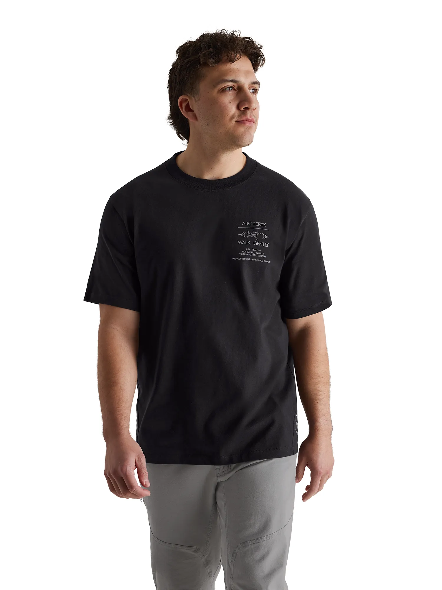 Walk Gently Salmon Skin Tee - Black sold by SECTION 35 product image thumbnail 4