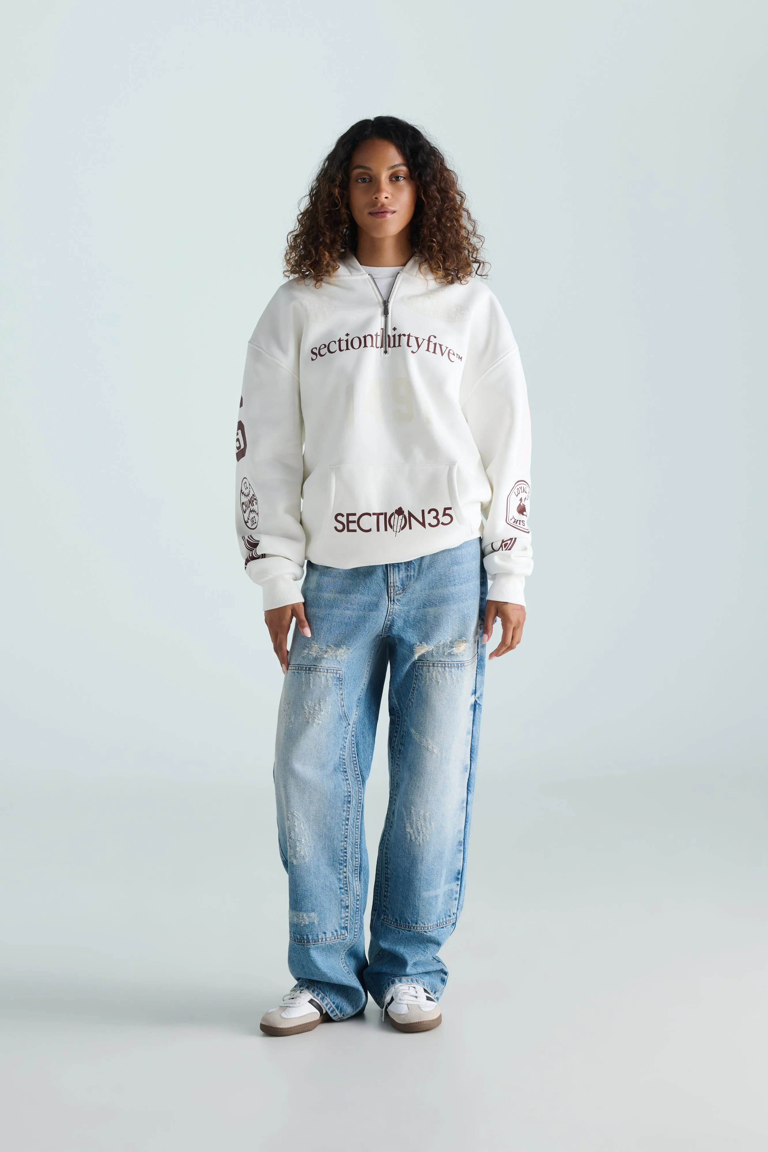 Por Vida Half Zip - Cream sold by SECTION 35 product image thumbnail 2