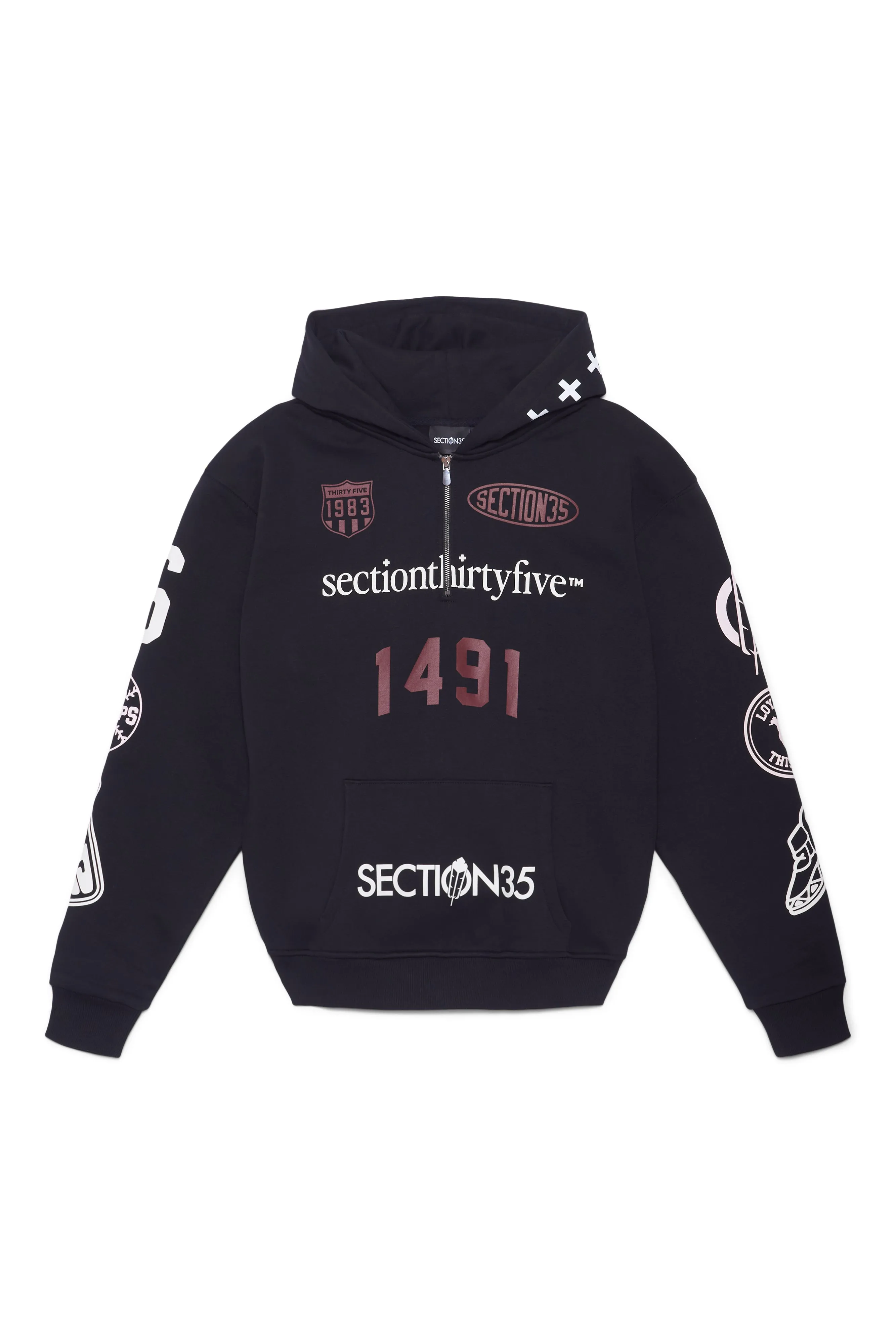 Por Vida Half Zip - Black sold by SECTION 35 product image thumbnail 4