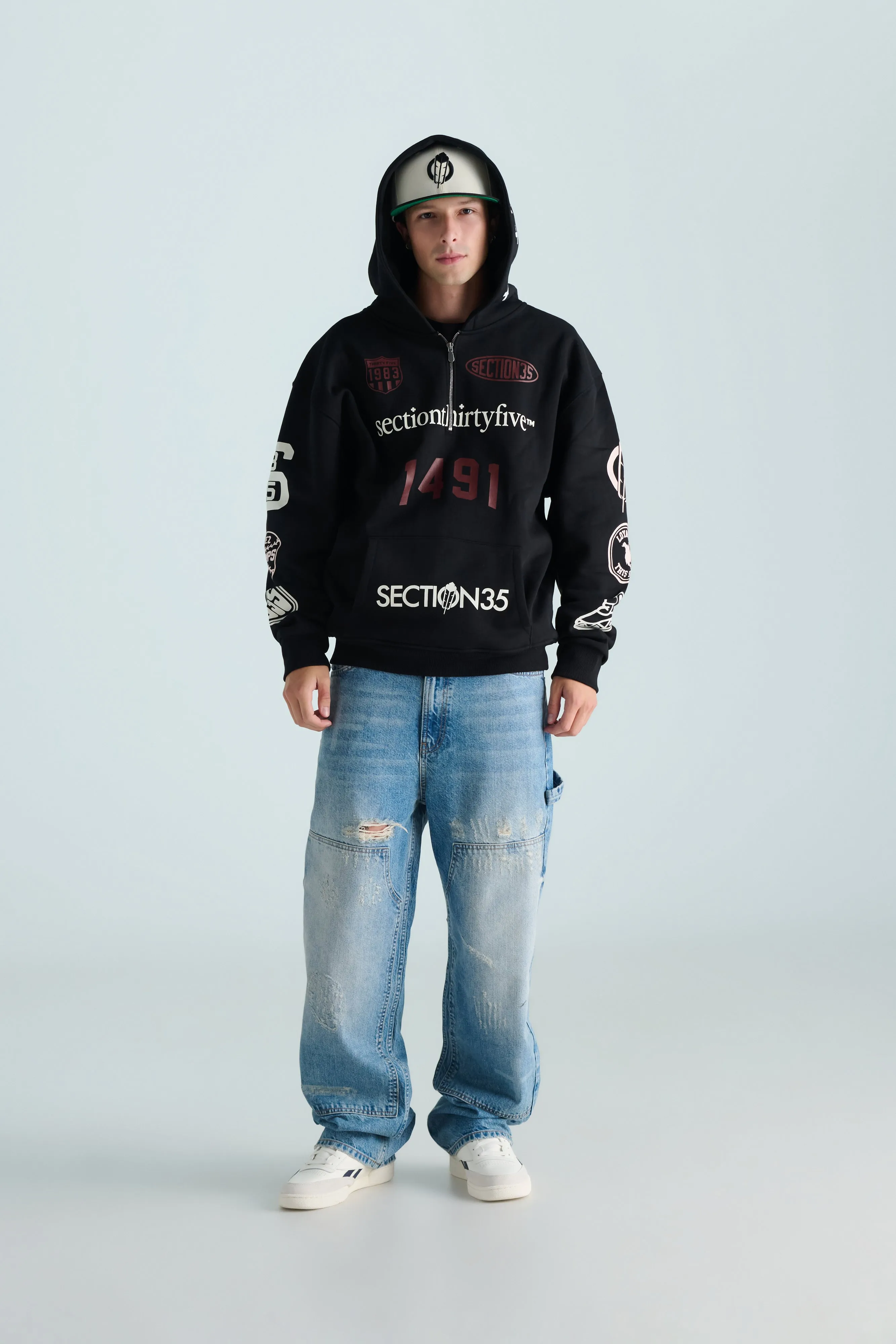 Por Vida Half Zip - Black sold by SECTION 35 product image thumbnail 3