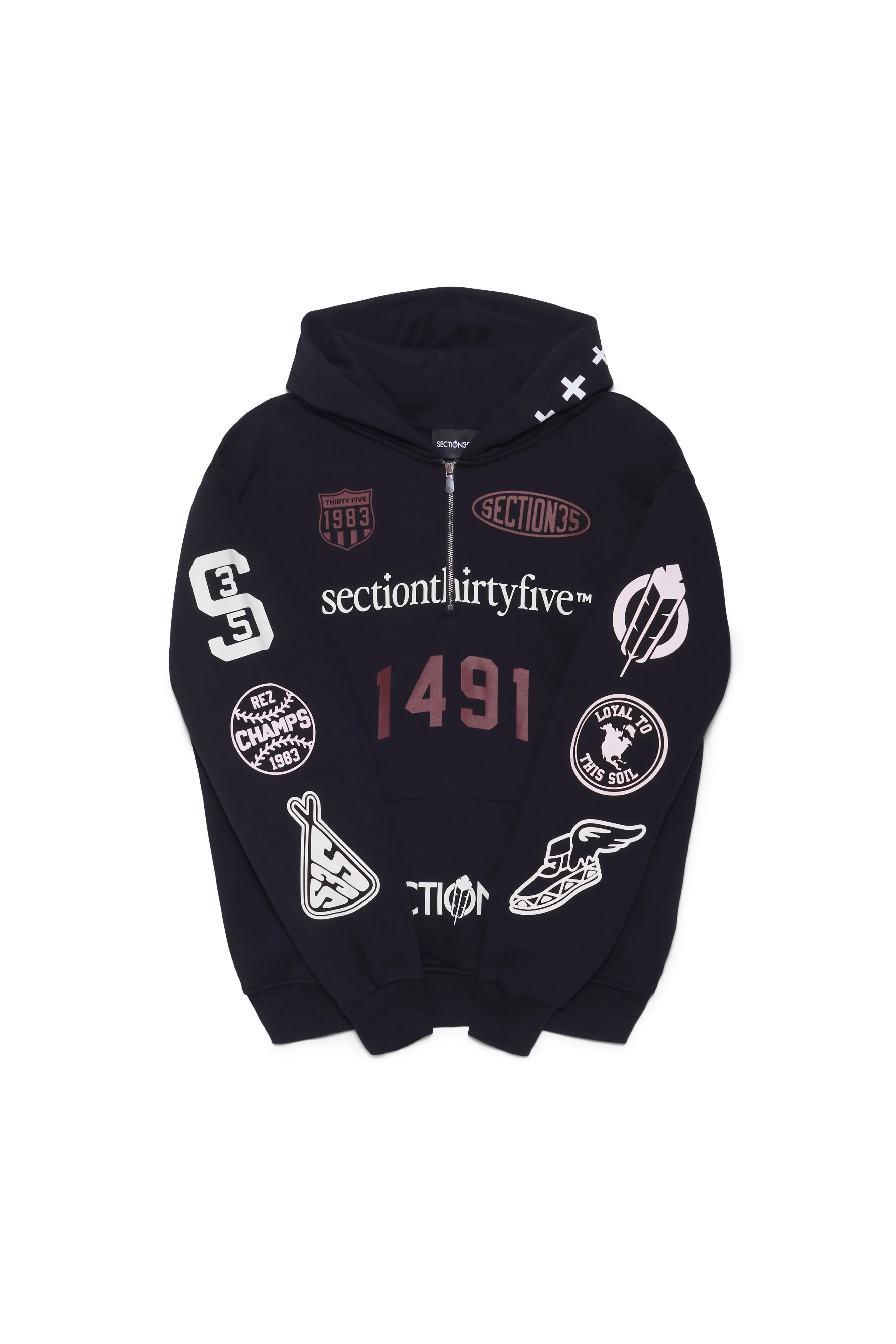 Por Vida Half Zip - Black sold by SECTION 35 product image thumbnail 5