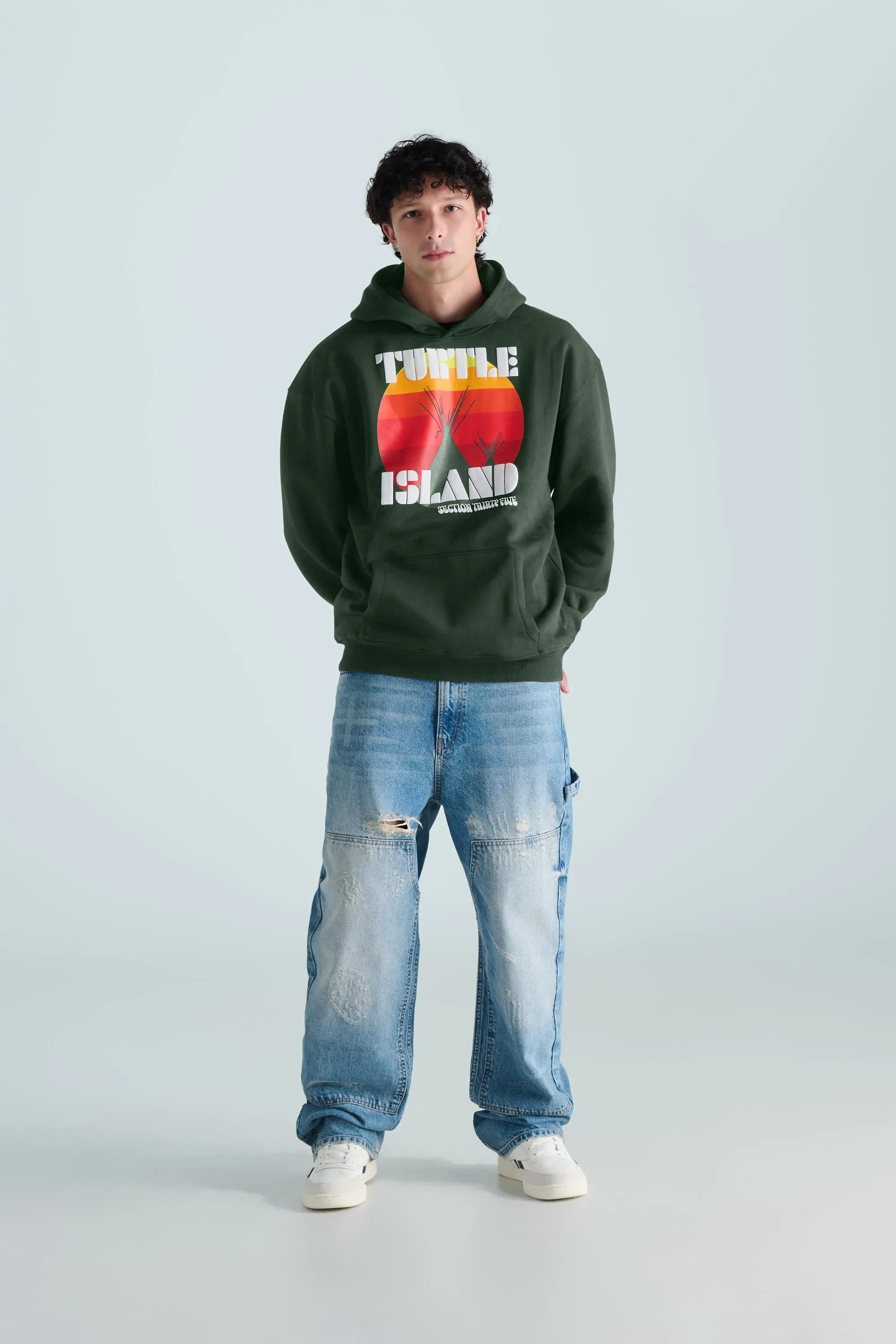 Turtle Island Re-Issue Hoodie - Green sold by SECTION 35 product image thumbnail 2