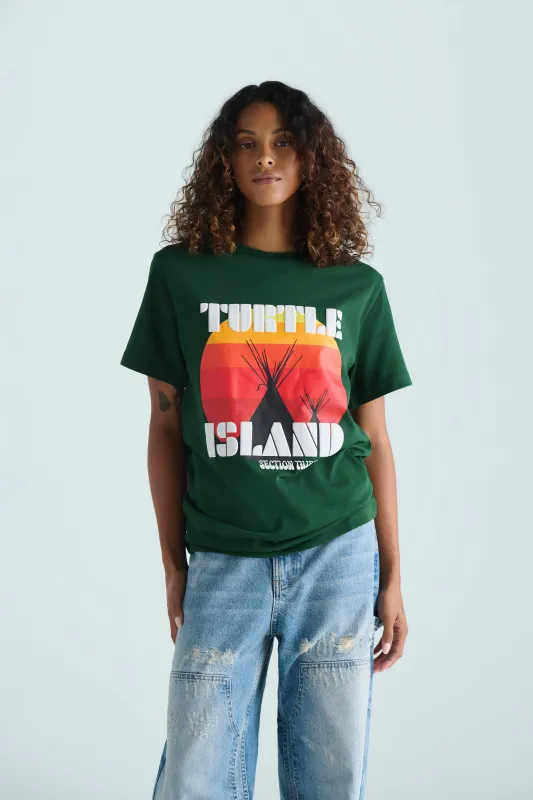 Turtle Island Re-Issue Tee - Green sold by SECTION 35